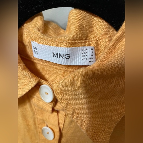 100% Linen Mango Shirty Dress - Picture 5 of 7